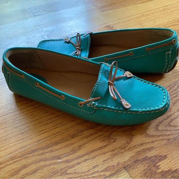 Clarks Shoes - Clarks Artisan Turquoise Leather Slip On Loafer Mules Size 9.5M